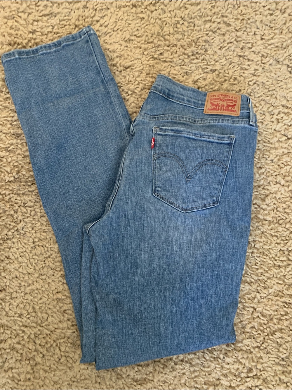 Levi 505 Straight Leg Jeans Light Wash Classic Denim Size 8